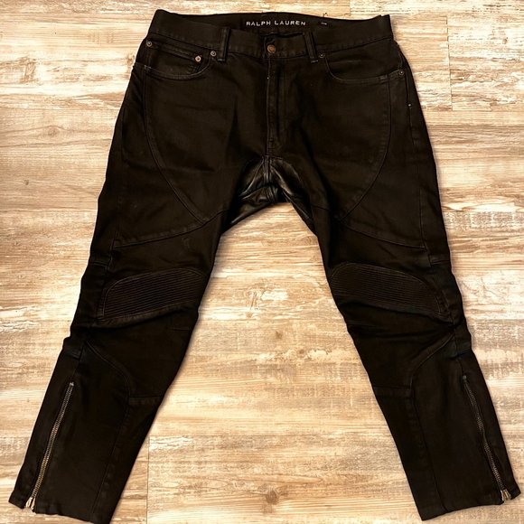 Ralph Lauren Black Label Moto Biker Jeans - Black - 34